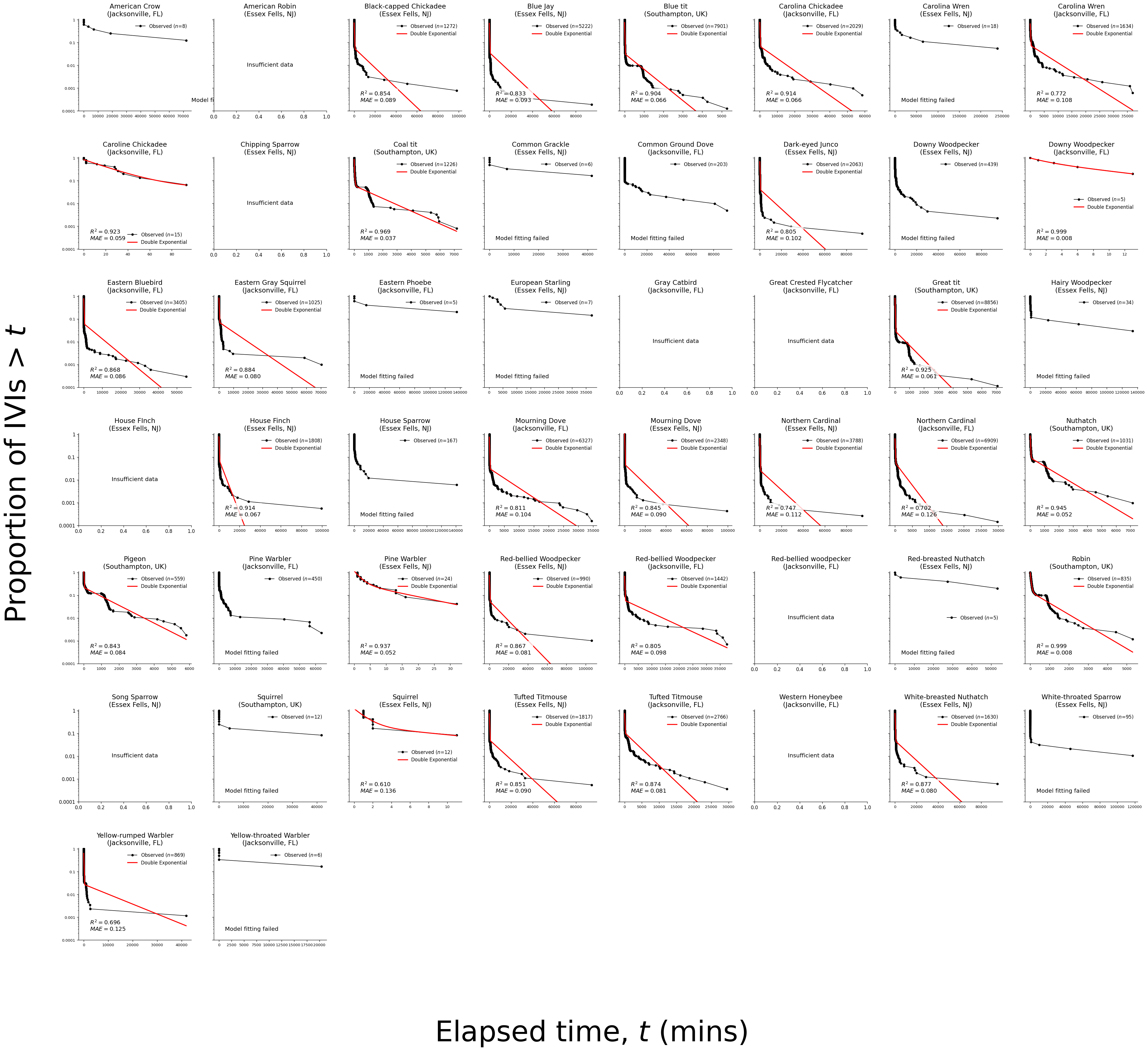 Bird Species: Bout Analysis (log space)